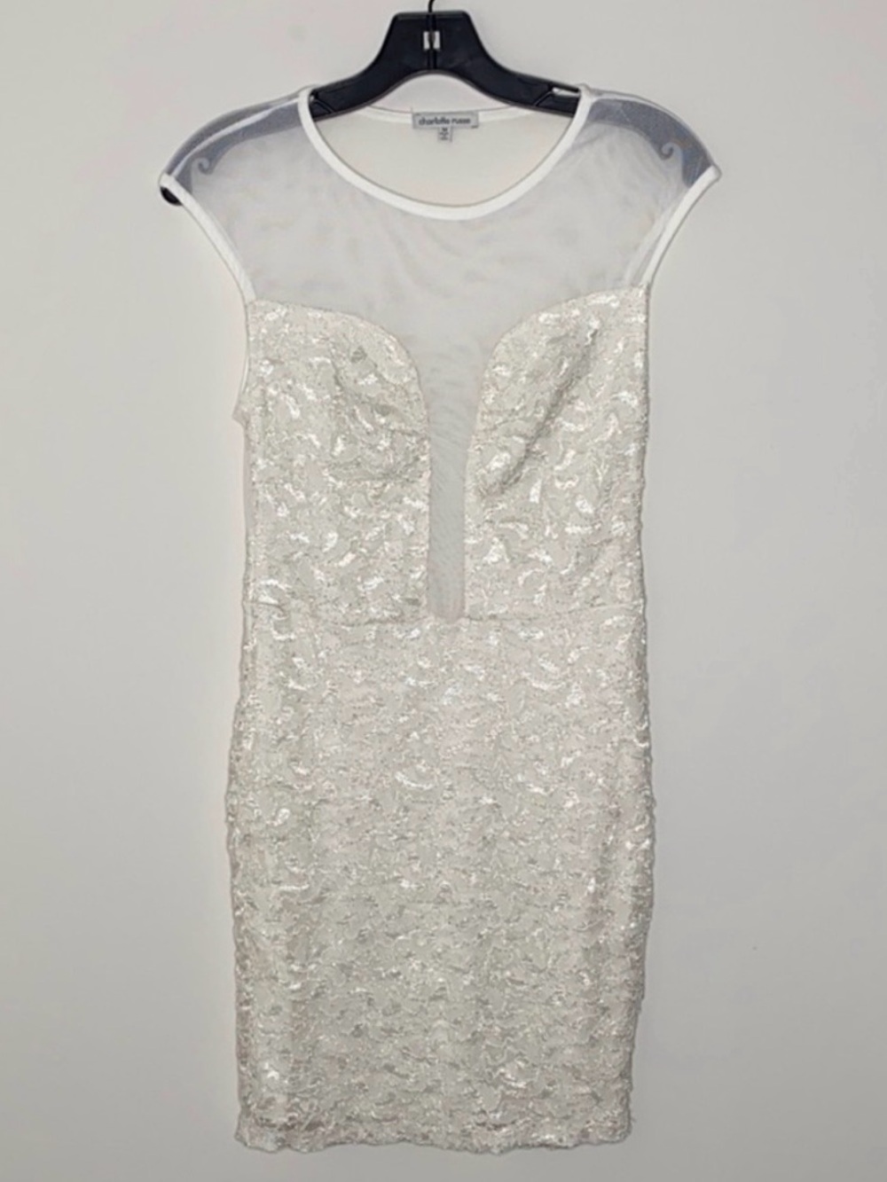 Charlotte Russe White Floral Lace Mini Dress